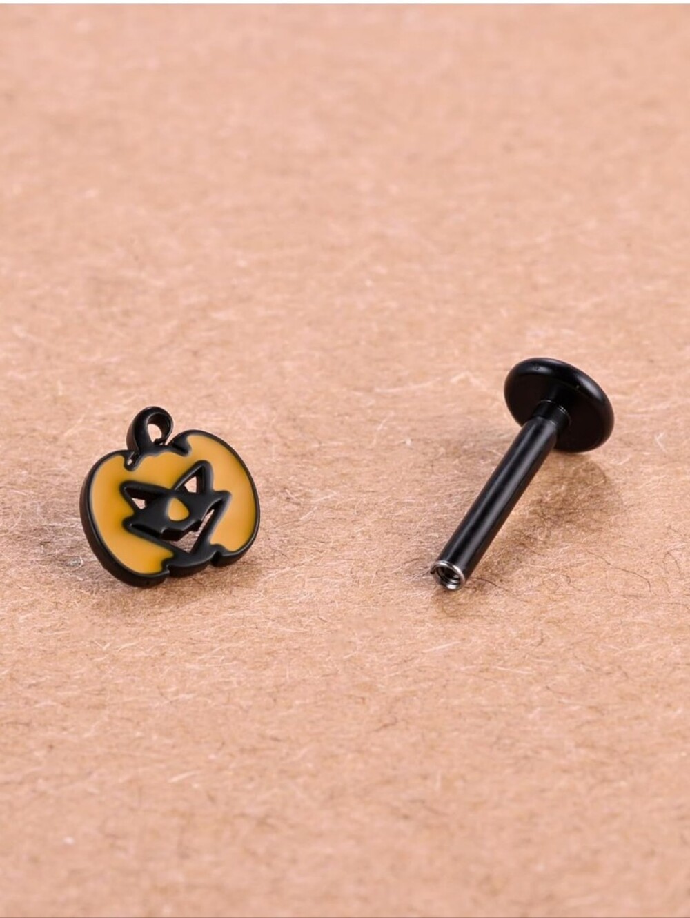 Pumpkin Face Labret Stud Earring